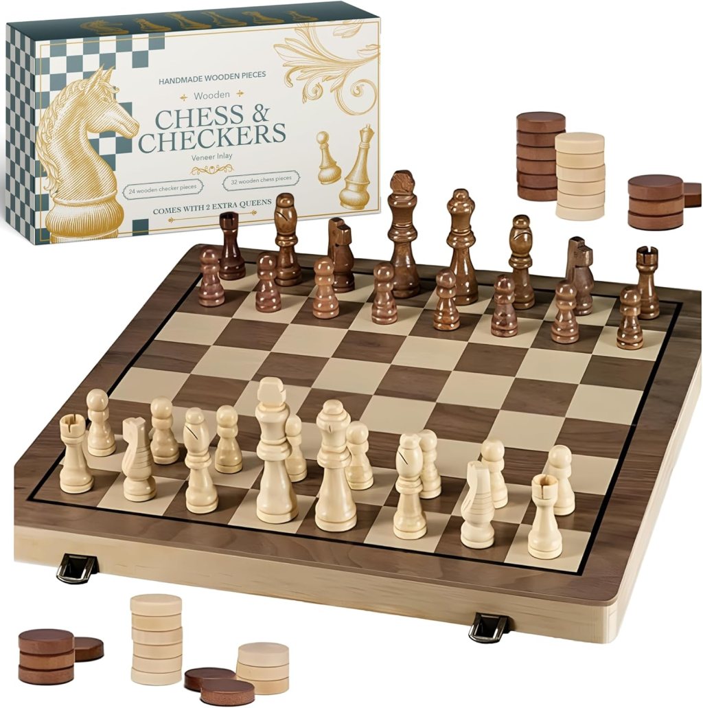 Top Rated PlayVibe Wooden Chess & Checkers Set – Under $20 Deal!