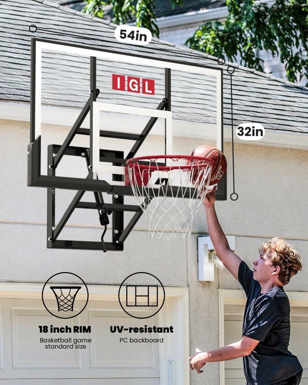 IGL Wall Mount Basketball&nbsp;Hoop