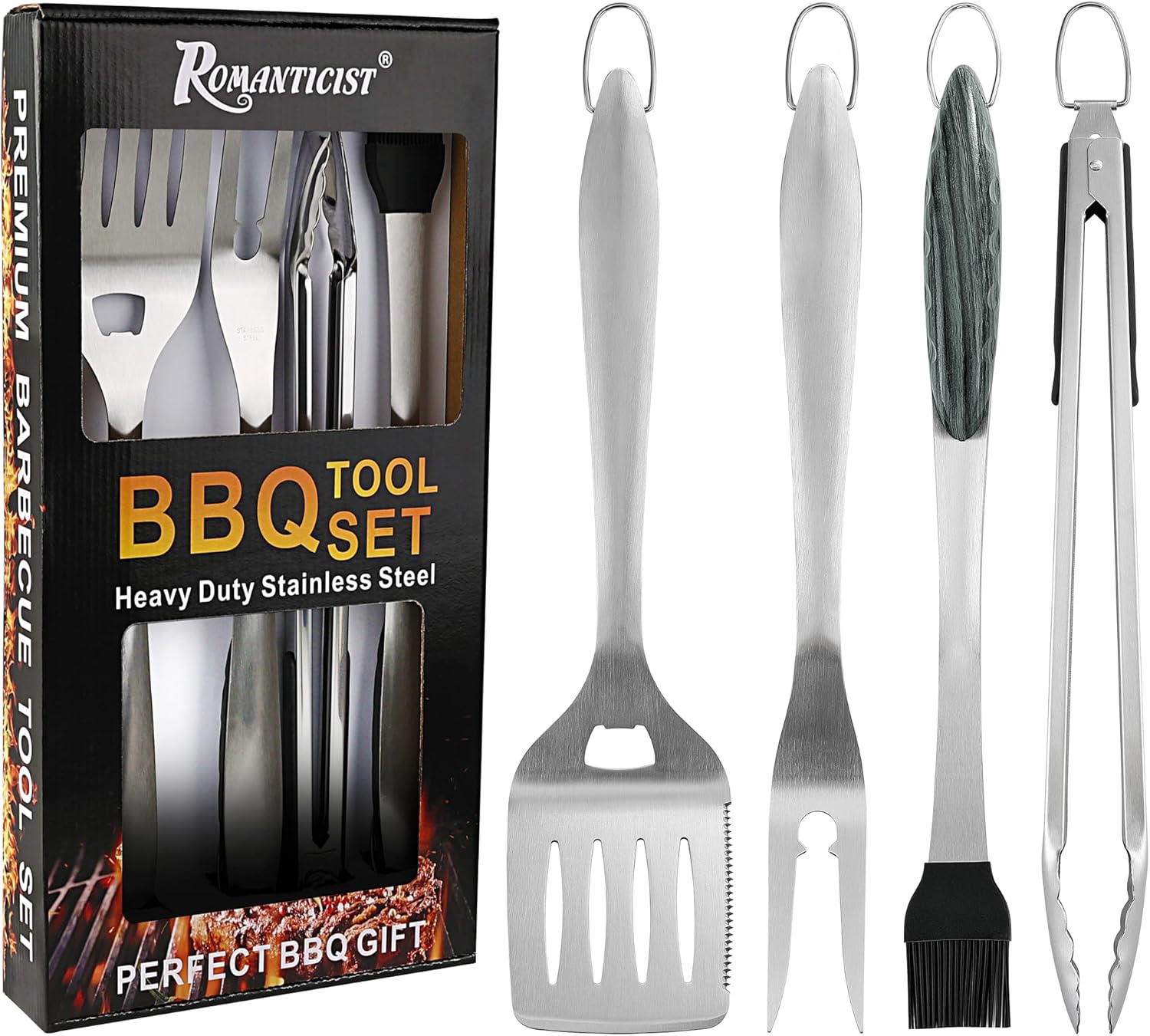 ROMANTICIST 4pc Grill Tool Set Packaging
